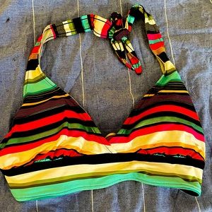 Captiva Multi Color Striped Bikini Top Super Cute